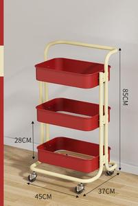 Carrello Organizzatore Mobile a Tre Ripiani in Acciaio al Carbonio Non Pieghevole, Tipo Verticale, Vendita Diretta dalla Fabbrica - Product Image 5