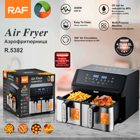 Friteuse à air RAF R.5382 2000W, vente en gros, contrôle tactile, circulation d'air, friteuse à air express