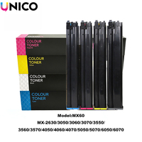 Cartouches de toner compatibles UNICO MX60 pour imprimante laser Sharp MX-2630 3050 3060 3070 3550 3560 3570