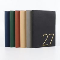 Agenda 2027 en cuir PU anglais-espagnol, couverture rigide, format A5, planificateur hebdomadaire et quotidien, logo personnalisé, cadeau, vente en gros, journal