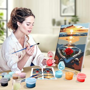SONGWOO ART Cadre <span class=keywords><strong>photo</strong></span> personnalisé pour adultes, peinture sur <span class=keywords><strong>toile</strong></span> DIY, peintures acryliques, motif de beauté sexy, peinture par numéros - Product Image 4