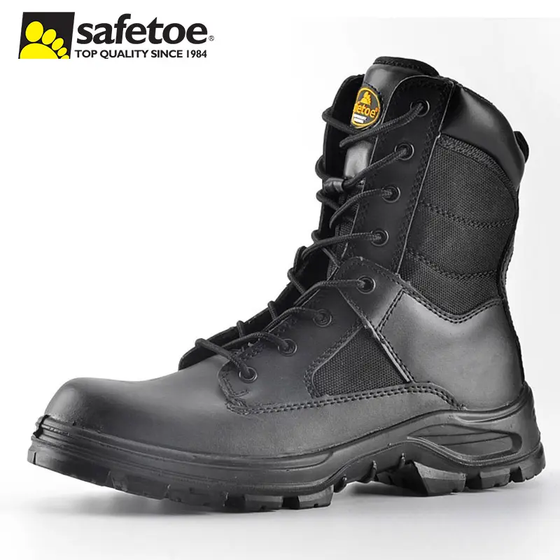 Safetoe çelik burunlu polis ordusu askeri marka taktik savaş güvenlik botu erkekler kadınlar için yangın orman inek erkek güvenlik ayakkabısı