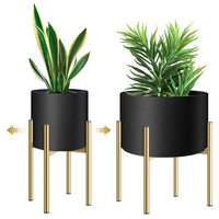 Support pour plantes, décoration intérieure moderne, style mid-century, support réglable en bois, pot de fleurs d'intérieur, revêtement poudré durable CNLF