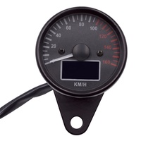 Tahan Air Universal Round Modifikasi Pengganti Logam Hitam Meter Motor Digital LCD Odometer Tachometer Speedometer