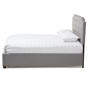 A buon mercato semplice e moderno all'ingrosso <span class=keywords><strong>di</strong></span> alta testa letto pneumatico <span class=keywords><strong>di</strong></span> immagazzinaggio grigio doppio tessuto letto con cassetto - Product Image 3