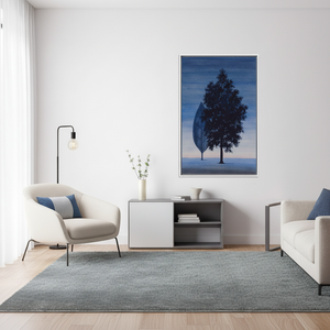 Dreamlike Blue Landscape: Surreal Tree of Life <b>Printed</b> <b>Canvas</b> Art,WHITE <b>FRAMED</b> <b>CANVAS</b> - Product Image 3