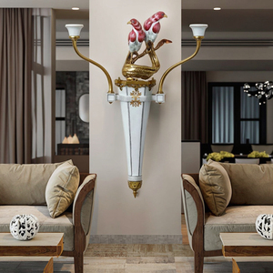 <span class=keywords><strong>2</strong></span> brazos para colgar en la pared, candelabro de pájaro rosa, Kit simétrico, portavelas de latón europeo, <span class=keywords><strong>serie</strong></span>, decoración moderna de lujo para el hogar - Product Image 1