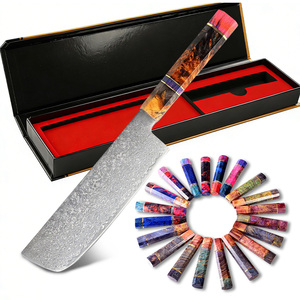 Couteau <span class=keywords><strong>de</strong></span> Damas Premium Multi-usage avec Manche Octogonal Unique en Bois, Couteau <span class=keywords><strong>de</strong></span> Chef Tranchant pour Cuisine, Hachoir, Couteau à Légumes Nakiri - Product Image 1