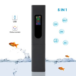 Testeur de qualité de l'eau PH-M05 avec écran couleur, recharge USB, 5 en 1 (TDS, sel, EC, PH) pour piscine et eau potable - Product Image 1
