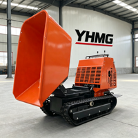 Mini-dumper sur chenilles hydraulique diesel de 1200 kg, mini-dumper tout-terrain à déchargement automatique pour ferme et jardin