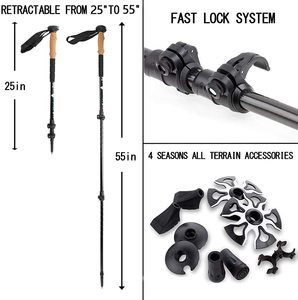 Bastones <span class=keywords><strong>de</strong></span> esquí <span class=keywords><strong>de</strong></span> alta calidad Bastón <span class=keywords><strong>de</strong></span> trekking telescópico Bastones nórdicos <span class=keywords><strong>de</strong></span> carbono Bastón para caminar - Product Image 3