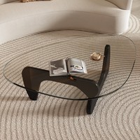 Table basse moderne en verre trempé transparent créatif, portable, pour salon et bureau à domicile