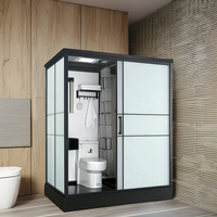 Cabine de douche carrée pratique et fonctionnelle avec plateau en ABS finition brossée, design moderne, porte coulissante pour usage hôtelier