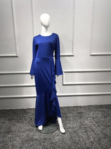 2024 nouveauté couleur unie à volants queue <span class=keywords><strong>de</strong></span> poisson Wrap hanche <span class=keywords><strong>longue</strong></span> <span class=keywords><strong>robe</strong></span> <span class=keywords><strong>de</strong></span> <span class=keywords><strong>soirée</strong></span> en gros femmes <span class=keywords><strong>robe</strong></span> - Product Image 3