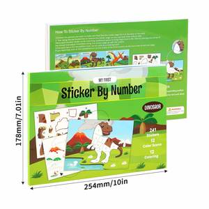 Libros de Pintura con Pegatinas Brillantes para Niños, Diseño Multicolor de Dinosaurios, Manualidades, Regalos - Product Image 5