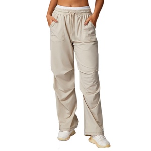 Vêtements de sport pour femmes sur mesure, pantalon de sport à séchage rapide, pantalon évasé à taille haute, jambes larges et poche, pantalon de fitness - Product Image 3