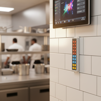 Teclado Personalizable con Barra de Acceso Rápido y 20 Teclas para Sistema de Visualización en Cocina
