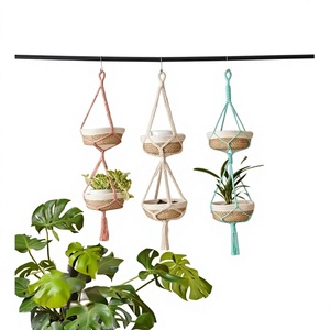 Trendy Nature Lover <b>Gift</b> Bohemian Design Crochet Rope Macrame Plant Hanger for Wall SNH Brand H13 <b>Mothers</b> <b>Day</b> <b>Gardening</b> <b>Gift</b> - Product Image 1