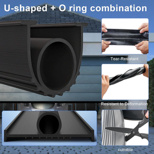 Bande d'étanchéité universelle en caoutchouc pour <span class=keywords><strong>porte</strong></span> <span class=keywords><strong>de</strong></span> garage à enroulement, <span class=keywords><strong>anti</strong></span>-<span class=keywords><strong>pluie</strong></span> et <span class=keywords><strong>anti</strong></span>-vent, pour <span class=keywords><strong>seuil</strong></span> <span class=keywords><strong>de</strong></span> <span class=keywords><strong>porte</strong></span> - Product Image 4