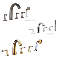 Robinet de baignoire noir mat avec main de douche