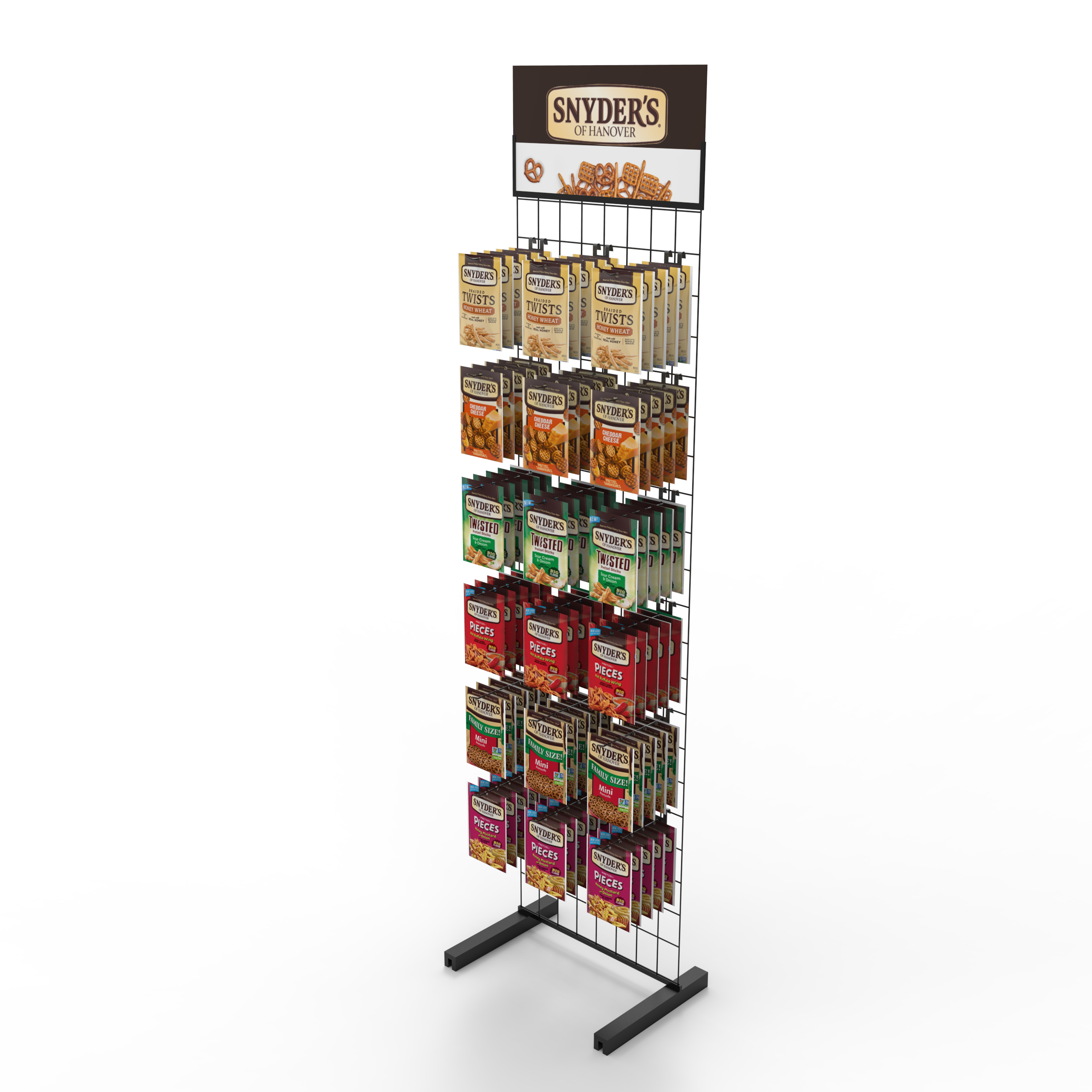 Customizable Single-Sided Metal Wire Mesh Display Rack for Snack Floor Stands in Supermarkets Retail Stores Exhibitions Shops — view 3