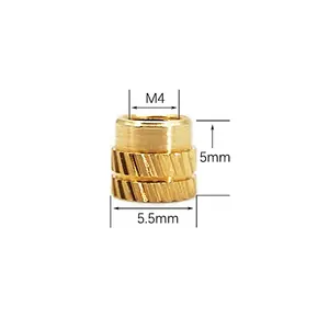 OEM e ODM Latão Hot Melt Inserções Porca de Moldagem Por Inserção Nozes SL-tipo de Fio de Cobre de Aquecimento Duplo Sarja Serrilhada injeção Porca de Bronze