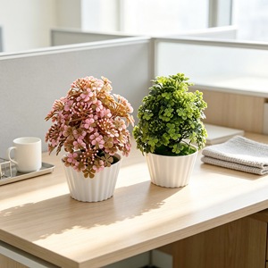 Bonsái artificial de palmera castaño enano del fabricante, planta verde de plástico con 14 flores para decoración del hogar y la sala de estar - Product Image 3