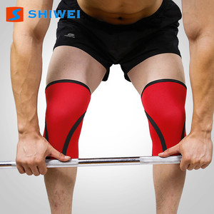 Genouillères Shiwei rouges en néoprène 7 mm, protection antichoc épaissie pour le sport, la remise en forme, l'haltérophilie, les squats et l'utilisation en extérieur - Product Image 2
