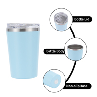 Nuevas Botellas de Agua Aisladas con Borde Anti-escaldaduras, Vaso de Acero Inoxidable con Aislamiento al Vacío de Doble Pared para Café, Helado