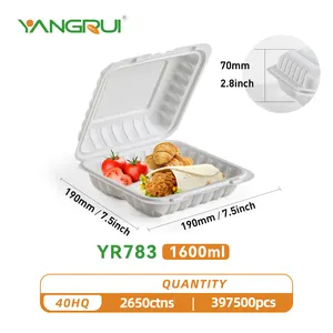 9*9 3 Compartment Catering Black Biodegradable Take Away Container Microwavable Disposable Pp Plastic Food Containers