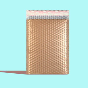 ขายส่งฟิล์มเคลือบอลูมิเนียมสีแชมเปญโกลด์แบบหนา ขนาด 15 ซม. X 20 ซม. + ถุงบับเบิ้ล 4 ใบ ถุงส่งด่วน ถุงบรรจุภัณฑ์เครื่องสำอาง - Product Image 1