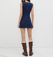 Robe Chemisier Jean Femme Ceinturée Taille Haute Maxi Lavée Col Chemise Manches Longues Poches Bureau Décontracté Grossiste