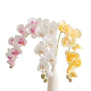 ดอกกล้วยไม้ฟาแลนนอปซิสประดิษฐ์ CallaFloral ก้านเดี่ยว สีขาวชมพู สำหรับตกแต่งงานแต่งงานและบ้าน ทำจาก PVC ยางนิ่ม - Product Image 5