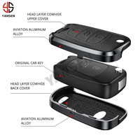 Étui de protection pliable en cuir et alliage d'aluminium personnalisé pour clés Hyundai I20 I30 Elantra Azera Veloster Kia Rio K7 K5 Sportage Sorento