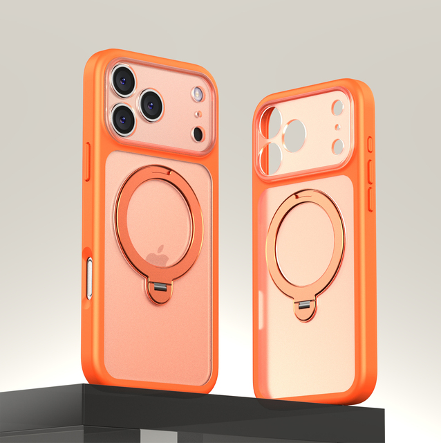 360° Rotatable Magnetic Stand Phone Case for iPhone 17 Pro Max Air, Matte Skin-Friendly Cover Camera Protection Shockproof