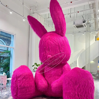 Lapin gonflable géant mignon rose avec peluche soufflante personnalisée pour la décoration