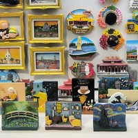 Aimants de réfrigérateur en résine 3D représentant des tableaux célèbres du monde entier, décorations culturelles créatives de style européen, souvenirs de voyage magnétiques, cadeaux