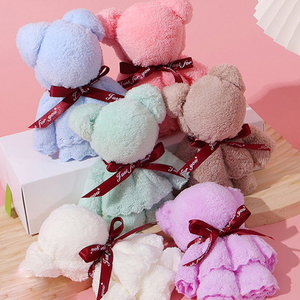 Acara Pembukaan Handuk Bayi Beruang Teddy Souvenir Bulu Karang Hadiah Kecil Warna Solid Hadiah untuk Siswa dan Hadiah Pernikahan - Product Image 1