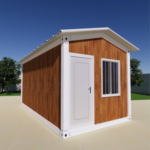 Caseta de jardín moderna de madera con puerta y ventana blancas, fácil de montar, para uso doméstico o comercial. - Product Image 1