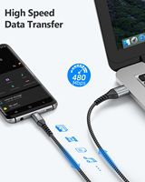 Cable de Datos USB a Tipo-C SUNGUY de 18W, Cable de Carga Rápida USB Tipo C para Teléfono Móvil, Banco de Energía y Uso en Automóvil