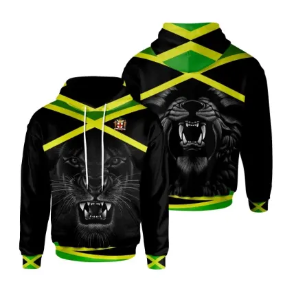 Sublimation Jamaica Lion 3D Digital Essential Hoodies Men Baggy Hoodies for Men Fashion Wholesale Blank Mens Streetwear Hoodie