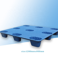 Palette en plastique à neuf pieds, moulée par soufflage, en PEHD, robuste, ventilée, antidérapante, empilable, pour l'industrie agroalimentaire et l'exportation