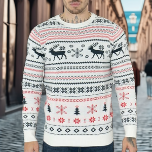 Pull en maille de luxe 2025 pour homme, coupe ajustée, infroissable, anti-rétrécissement, respirant, 100 % acrylique, confortable, haut de gamme automne/hiver - Product Image 2