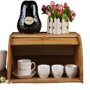 उच्च गुणवत्ता वाले बांस की रोटी बॉक्स नक्काशीदार आयत के आकार के रसोई खाद्य भंडारण कंटेनर थोक रोटी कीपर - Product Image 3