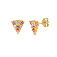 Boucles d'oreilles en argent 925 avec zircon et melon d'eau en or 14 carats avec diamant taille princesse plaqué rhodium pour anniversaire ou cadeau