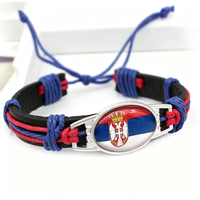Bracelet personnalisé avec drapeau de la Russie, bracelet tressé à la main réglable pour les rencontres sportives, souvenir et cadeau d'équipe