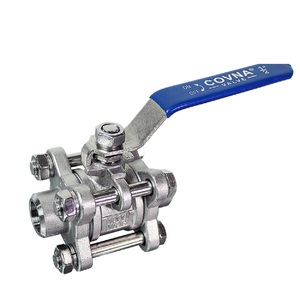 COVNA Robinet à boisseau sphérique 3 pièces économique à verrouillage par soudure, en acier inoxydable 316, 1000 WOG, pour UPVC/Laiton/Acier inoxydable - Product Image 1