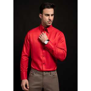 Hombres Slim Fit <span class=keywords><strong>Normal</strong></span> Cuff Vestido Camisas - Product Image 5