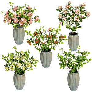 Fleurs artificielles de printemps, verdure en plastique, décoration intérieure pour salon, chambre à coucher, bureau - Product Image 5