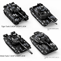 Bloques de Construcción 4D a Escala 1:44, Tanque Pesado Alemán Tiger, Modelo Militar Clásico, Microbloques para Exhibición en Caja de Arena
